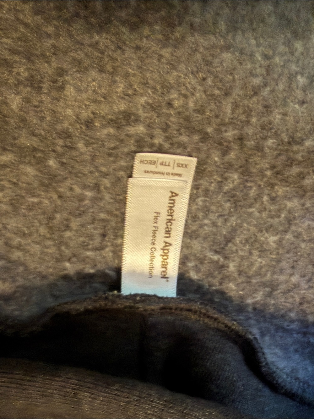 American Apparel grey Zip-Up Hoodie with White Drawstrings - Picture 3 of 3